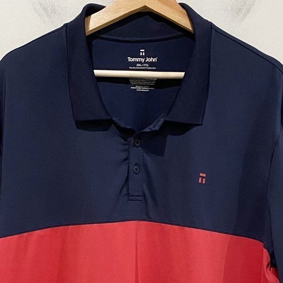 TOMMY JOHN The Go Anywhere Untucked Polo Shirt Golf Athleisure Active Size 2XL - Picture 2 of 7